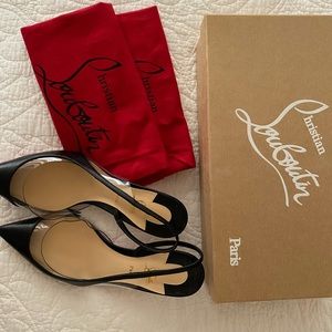 Christian Louboutin black pumps sling back.